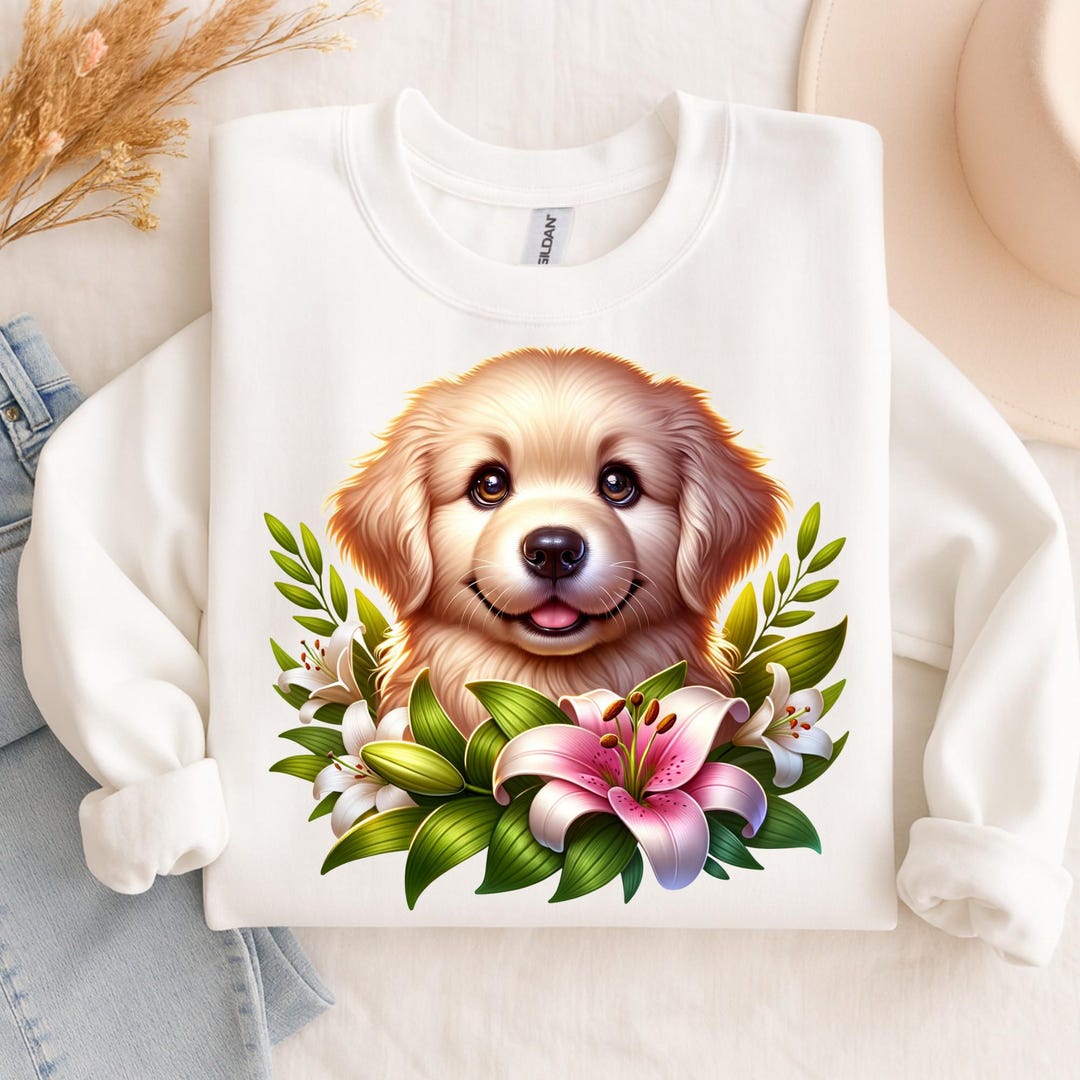 Golden Retriever Puppy Clipart , Sublimation Design , Digital Download ...