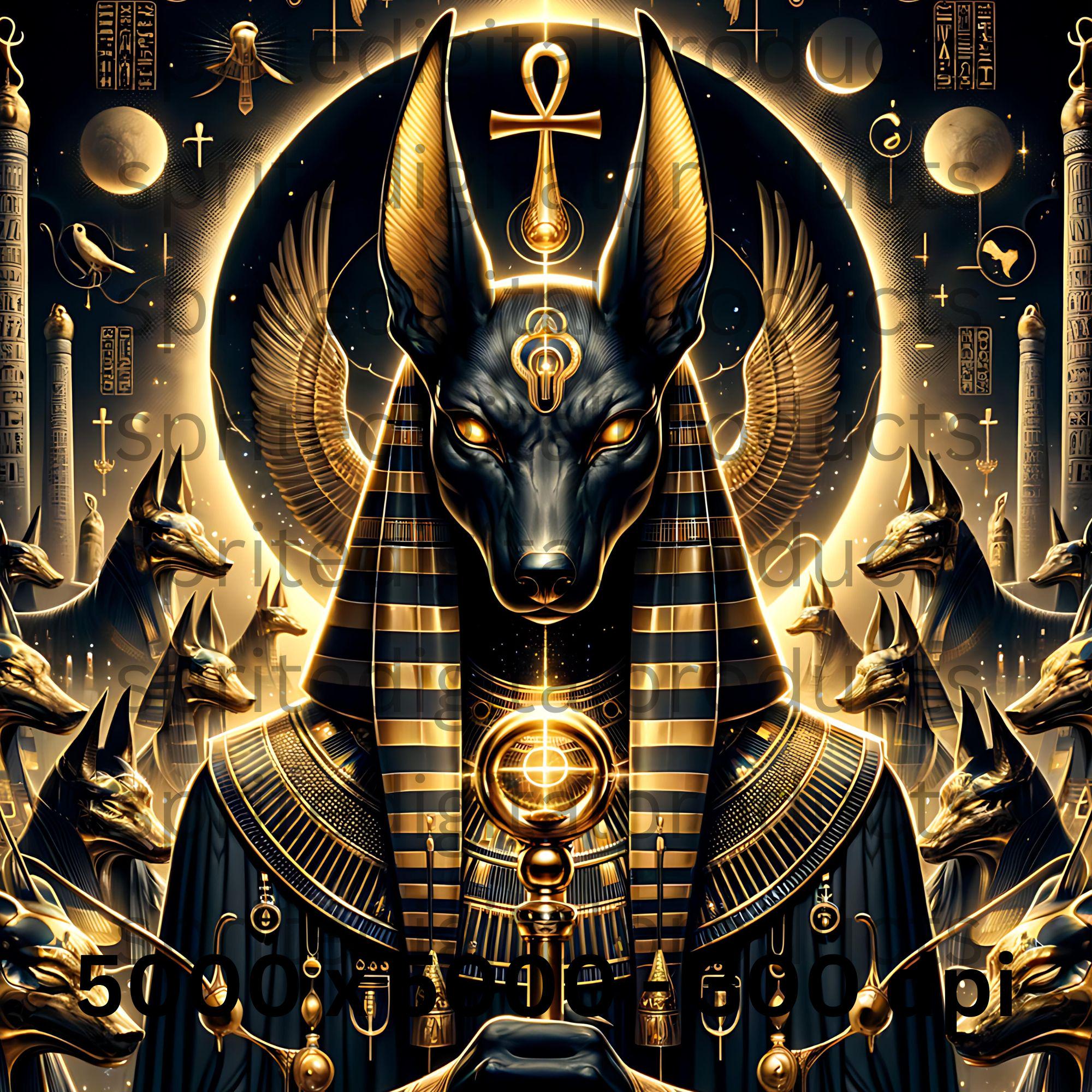 Anubis Egyptian God Bundle , 4 Ancient Egypt Mythology Png , Golden ...