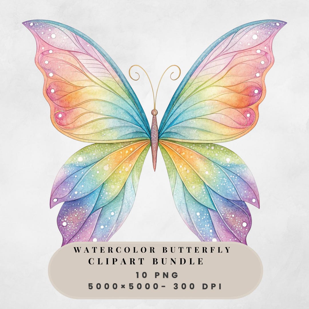 Watercolor Butterfly Clipart Bundle , 10 Transparent Png , Digital ...