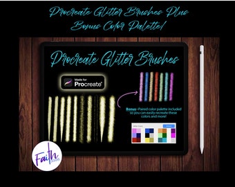 Glitter Brushes For Procreate Plus Color Palette