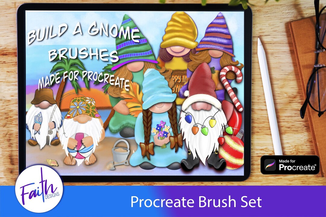 Procreate Brushes Gnomes Build A Gnome Etsy