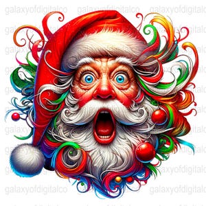 サンタクロースの絵 クリスマスサンタ ショックを受けた面白いサンタ帽子 クリスマスデコレーション 驚いたサンタのイラスト 陽気なクリスマスウォールアート 楽しい