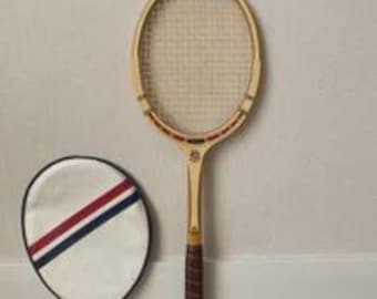Vintage Davis Classic - Wooden Tennis Racket with Sleeve