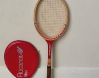 Vintage Rucanor - Wooden Tennis Racket with Sleeve