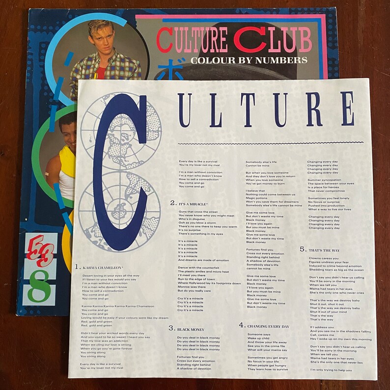 Culture club colour by numbers album vinyl lp record etsy