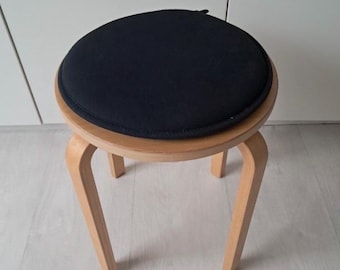 IKEA Frosta Plywood Stool - including black round pillow - 1999