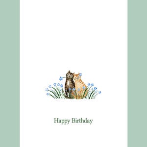 Tarjeta de gato en acuarela – Personalizable | Tarjeta de felicitación pintada a mano con sobre | 12 diseños de gatos | Tarjeta individual o juego de 6 | Tarjeta de cumpleaños