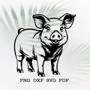 Schwein dxf Tiere Schneidedatei für Laser Dxf Laser Plasma cnc Metall Wand Dekor svg für Cricut Abziehbild Papierschnitt Vorlage Holz Kunst eingraviert Bauernhof Tiere