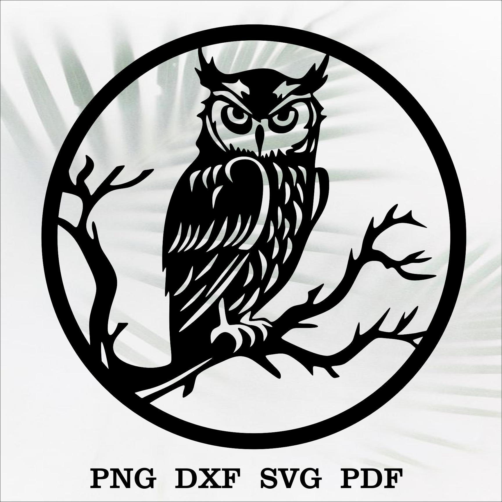 Owl SVG: Laser Cut File, CNC Wood Wall Decor (Digital Download)