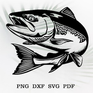 Bass Fish SVG DXF: Laser Cut CNC File (Digital Download)