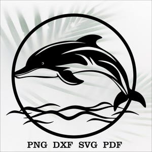 Delphin SVG DXF, Delphin Schneidedatei für Laser, Dxf für Laser geschnitten, Cnc Datei, wand dekor, svg für Cricut, Silhouette Aufkleber, Delfin Clip Art Vinyl