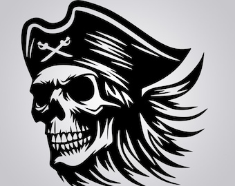Pirate Skull Svg, Pirate SVG, Skull Svg, Pirate Clipart, Pirate Cut Files For Silhouette, Pirate Vector