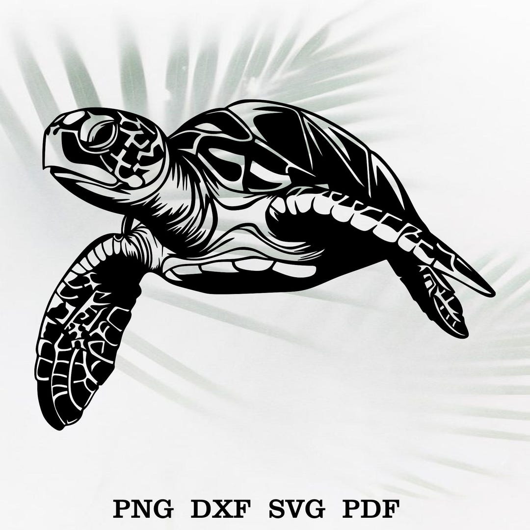 Sea Turtle SVG: Ocean Animal Clipart, Laser Cut File (digital Download ...