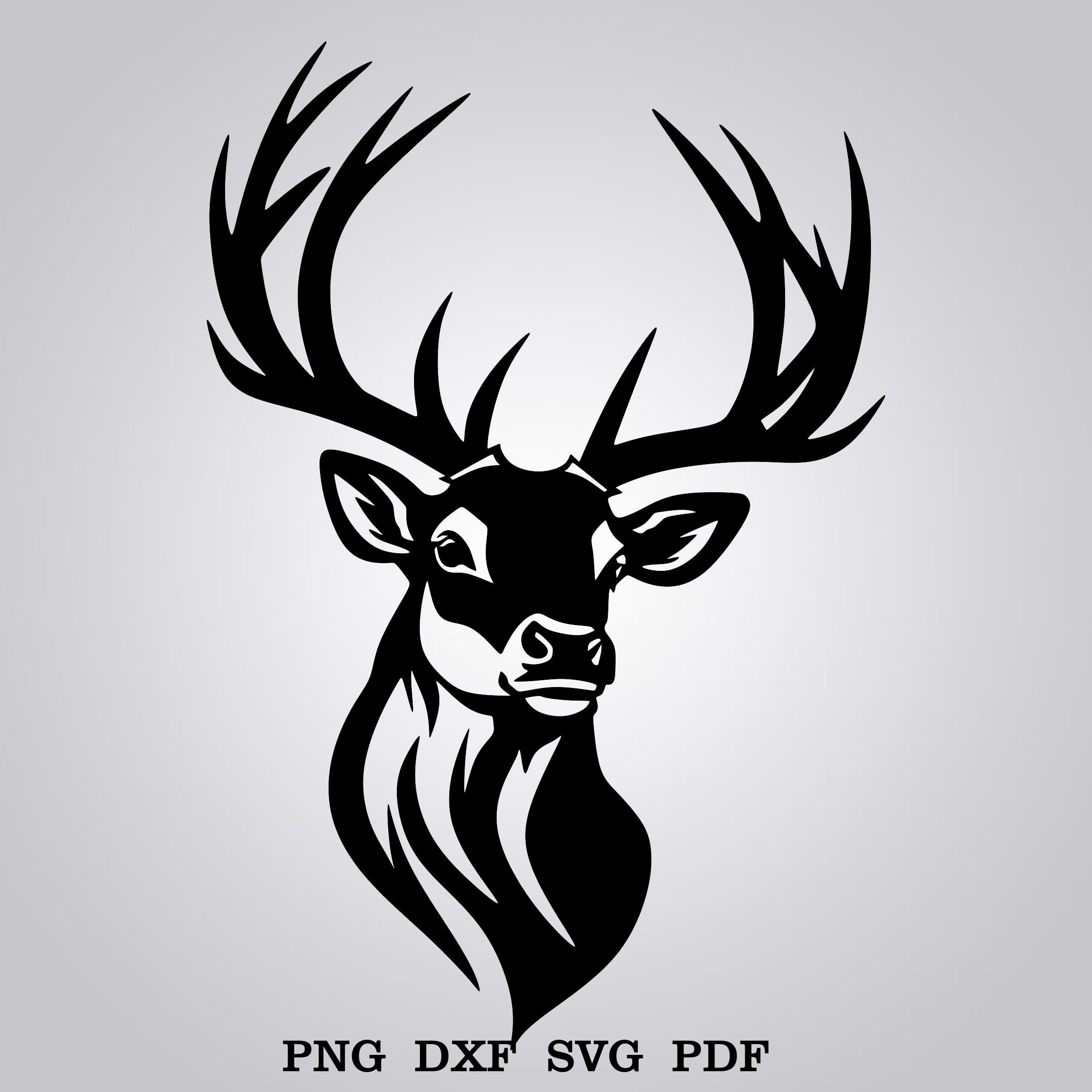 Deer Head SVG DXF: Laser Cut File, CNC Metal Wall Art (digital