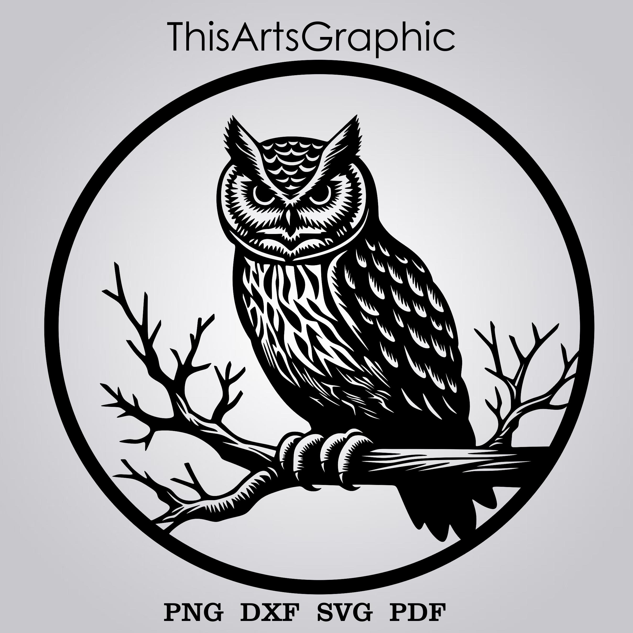 Owl SVG: Laser Cut File, CNC Wood Wall Decor (Digital Download)