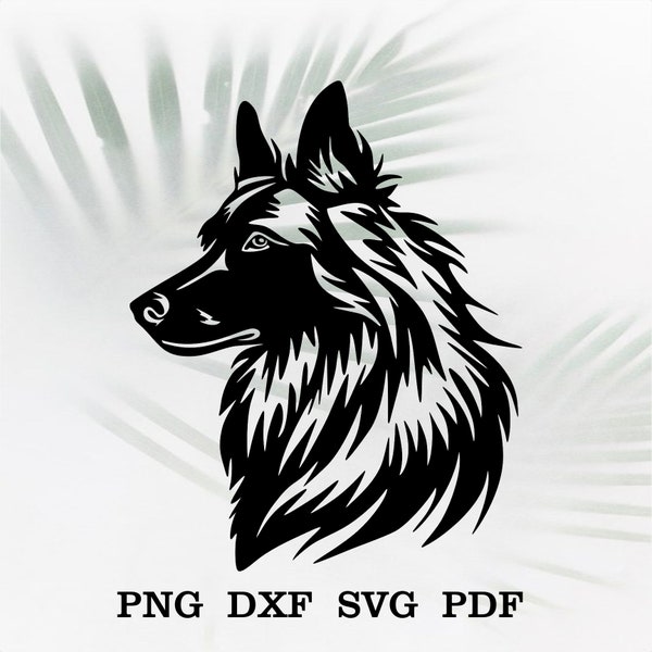 Belgian Tervuren Dog svg files for Cricut, Vector Clipart, animal pet face head body dxf, download, printable art, tshirt design png