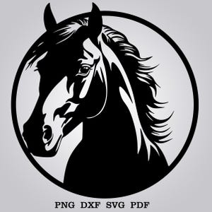 Horse Head Dxf Svg Png Files , Horse Wall Art Decor , Horses , Design Vectorel Cut File For Cnc Plasma Laser Glowforge