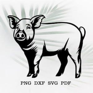 Cochon SVG, fichier dxf pour laser, fichier SVG pour Cricut, animal de la ferme signe svg, fichier dxf pour plasma, déco ranch, clipart cochon, cadeau d'art mural