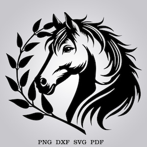 Horse Head Dxf Svg Png Files , Horse Wall Art Decor , Horses , Design Vectorel Cut File For Cnc Plasma Laser Glowforge
