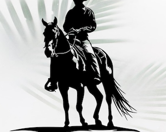 Cowboy on Horse SVG DXF Bundle: Western Laser Cut File (Digital Download)