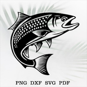 Bass Fish SVG DXF: CNC Laser Cut File (Digital Download)