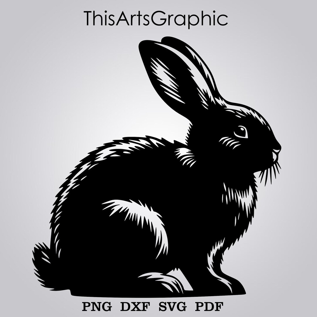 Rabbit SVG DXF, Animals Cut File Laser, Wildlife Cnc Wood Wall Decor ...