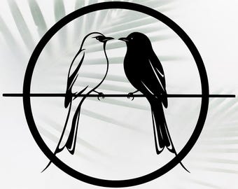 鳥の枝のSVGバンドル、鳥のシルエット、レーザーカットファイル