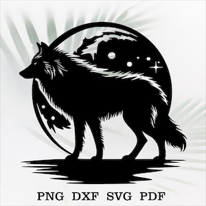 Wolf SVG DXF: Laser Cut Animal CNC File (Digital Download)