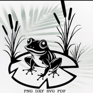 Frog PNG, Cute Frog SVG, Frog SVG Cut table Design,svg,dxf,png Use With Silhouette Studio & Cricut_Instant Download