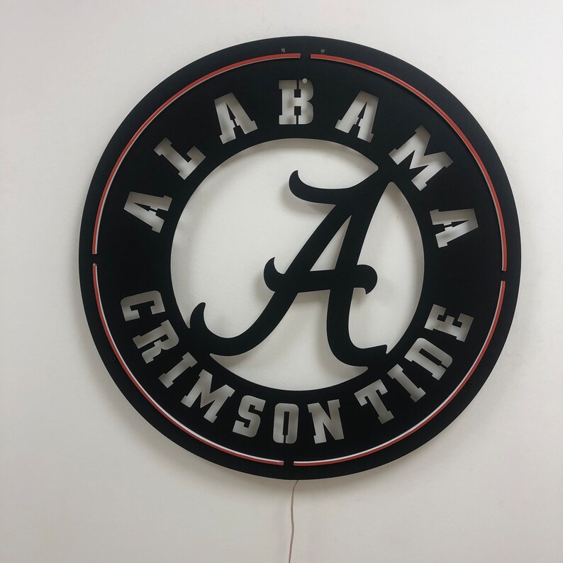 Alabama Crimson Tide Wall Decor Custom Metal Art Football Etsy