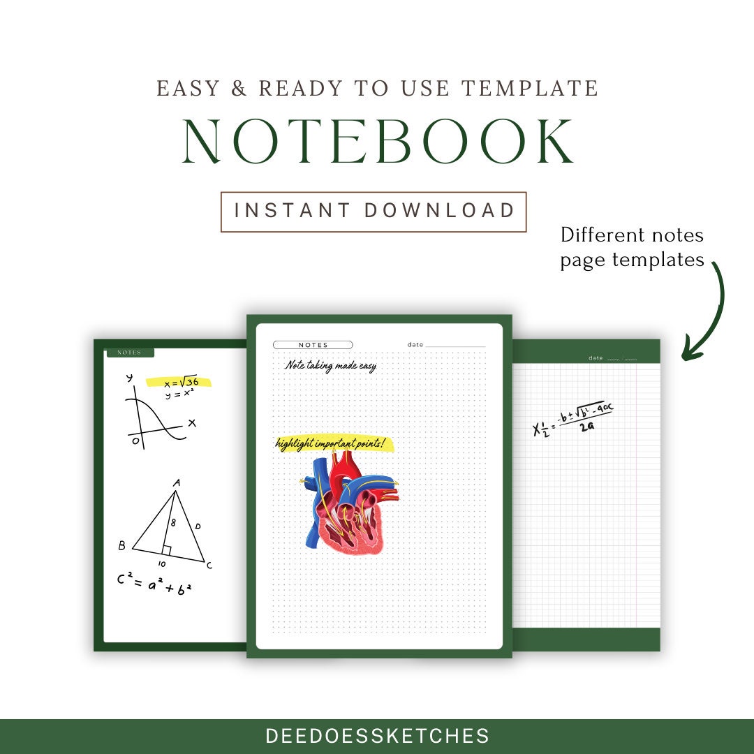 Simple Noteooks Simple Digital Notebook, Portrait Notebook, Goodnotes Notebook ...