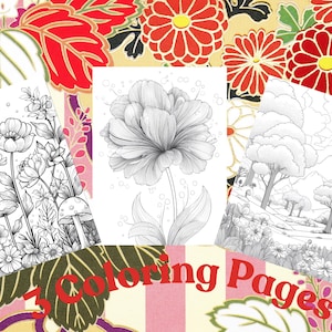 Whimsical Fantasy Nature Coloring Pages | Printable Adult Coloring Book | Floral Garden Instant Download PDF