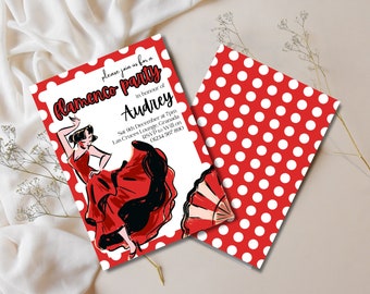 Flamenco Birthday Party Invitation | Spanish Theme Evite (Digital Download)