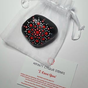 RED - &#39;I Love You&#39; - Heartfelt messages said with colour on the gift of a hand painted stone. Choose your design from the options below