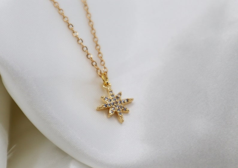 Sparkle Star Zirconia Charm Necklace image 3