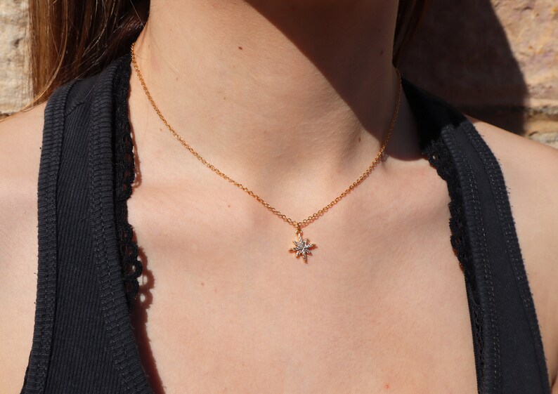 Sparkle Star Zirconia Charm Necklace image 1