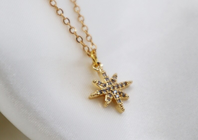 Sparkle Star Zirconia Charm Necklace image 4