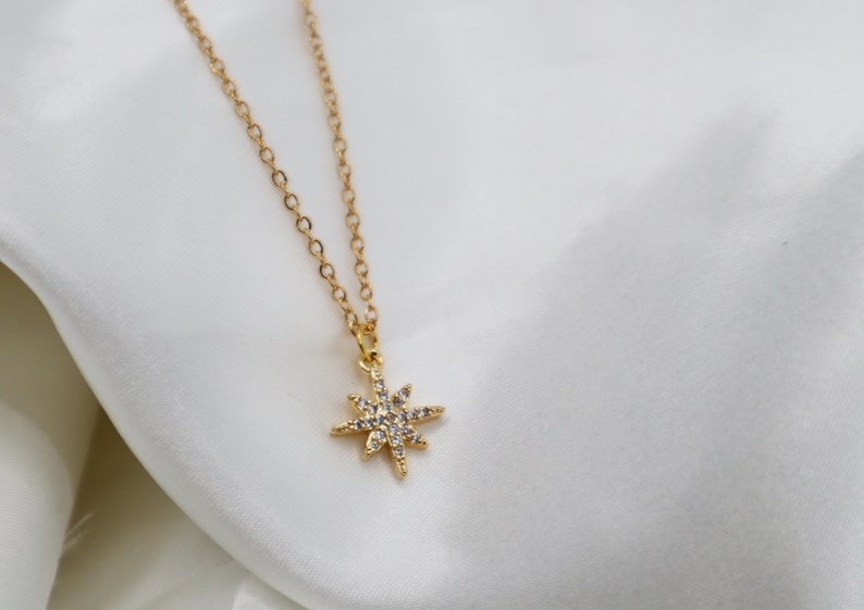 Sparkle Star Zirconia Charm Necklace image 2