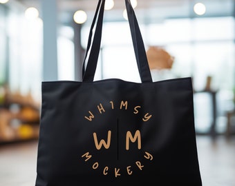 Oversized Black Tote Bag Mockup, Canvas Bag Mockup, Blank Tote Bag Mockup, Canvas Tote Bag Mock Up, Westford Mill Oversized Tote Mockup