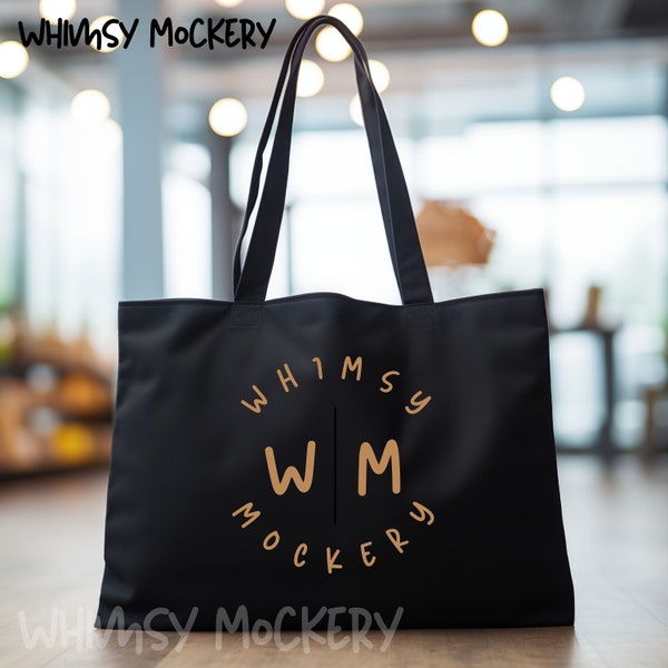 Oversized Black Tote Bag Mockup, Canvas Bag Mockup, Blank Tote Bag Mockup, Canvas Tote Bag Mock Up, Westford Mill Oversized Tote Mockup