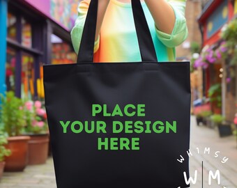 Tote Bag Mockup Black Canvas Tote Bag Mock up Blank Tote Bag Shopping Bag Mockup Bundle Tote Bag Mock Ups Print On Demand Bag Mockup