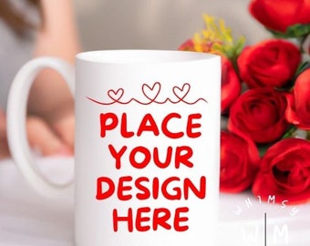 Mug Mockup White Mug MockUp Mug Mockups Coffee Cup Stock Photo Valentine  Mock up Print On Demand Mug Mockup Bundle Bachelorette Mockup