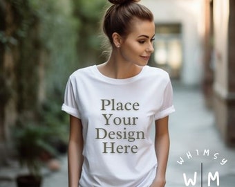 Bella Canvas 3001 White T-Shirt Mockup, Bella Canvas Mockup, T Shirt Mock Ups, White Tshirt Mockup, Shirt Mockup, T Shirt Design Template