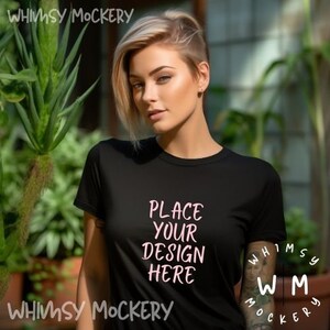 Black T-shirt Mockup, Bella Canvas 3001, Tshirt Mock Ups, Mockup T-Shirt, Bella Canvas 3001 Mockup, Black Tshirt Mockup, Female Shirt Mockup