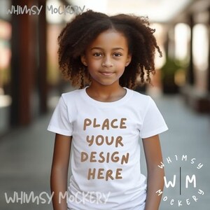 Kids Bella Canvas 3001 White Shirt Mockup White Fashion Mockup Bundle Girls T-Shirt Mock up Toddler Shirt Mock Ups Kids Tshirt Mockup Bundle