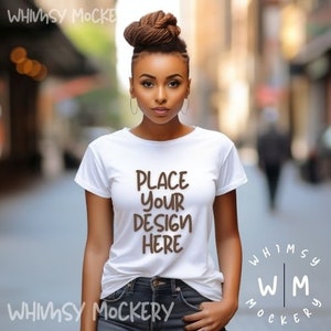 White T-Shirt Mockup Bella Canvas 3001, Bella Canvas Mockup, T Shirt Mock Ups, White Tshirt Mockup, Shirt Mockup, T Shirt Design Template