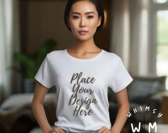White T-Shirt Mockup, Bella Canvas 3001, Bella Canvas Mockup, T Shirt Mock Ups, White Tshirt Mockup, Shirt Mockup, T Shirt Design Template