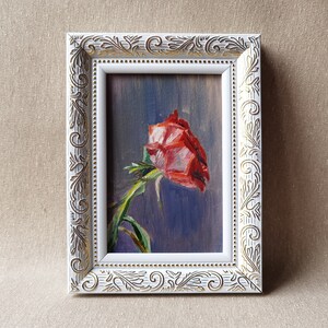 Romantic rose. Original oil painting. Original painting. Realistic painting. Miniature. Art. Gifts. Still live.