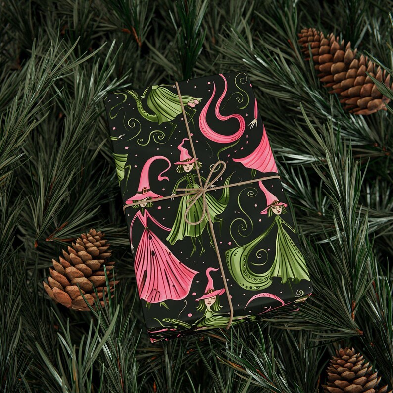Elphaba and Galinda Inspired Gift Wrap Paper, Witches of Wicked Wrapping Paper, Wizard of Oz Gift Wrap Paper for Birthdays and Christmas