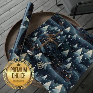Polar Express Christmas Holiday Winter Wrapping Paper | Train Christmas Gift Wrap